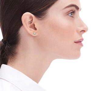 🆕J. Crew Promo Pave Floral Stud Earrings with Pearl Center